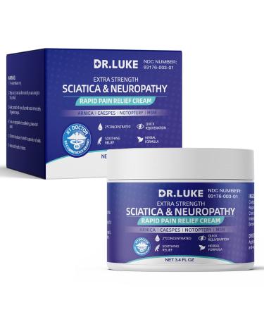 Dr. Luke Organic Sciatica Pain Relief Cream - Maximum Strength Neuropathy & Nerve Pain Relief Cream for Sciatica Reduce Tingling and Numbness
