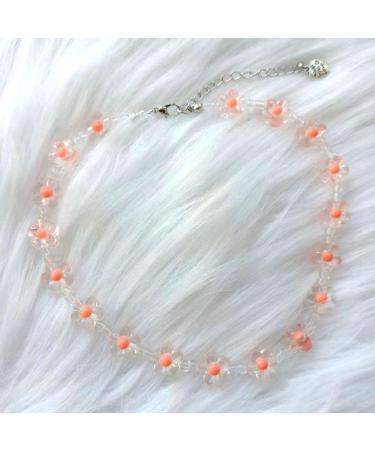 VSilay Colorful Beads Chain Choker Necklace - Trendy Rainbow Flower Neck Jewelry for Fashionable Outfits | International Shipping - Buy Online on GoSupps.com