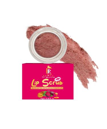 QURA Lip Scrub Balm for Men and Women. Removes Dark Lips Dry Lips Chapped Lips and Lipstick Stains. with Beetroot Vitamin C Honey&Walnut/Chemical Free - 15 g