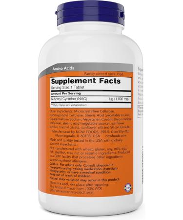 Now NAC 1000 mg 250 Tablets Vegetarian and Vegan Non-GMO 250 Count (Pack of 1) - Buy Online on GoSupps.com