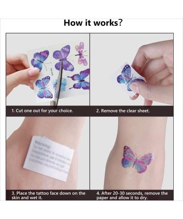 260pcs Colorful Butterfly Temporary Tattoos - Self-adhesive Body Art Stickers for Girls, Adults, and Kids - Waterproof 3D Party Favors and Decorations - Buy Online on GoSupps.com