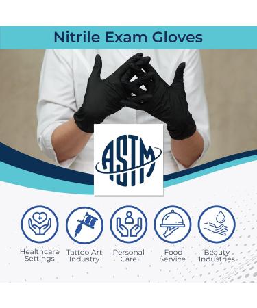 Concentric Nitrile Exam Gloves - Case of 1000, Medium, Black, Powder-Free, Latex-Free, Disposable - Medical Grade for Facility, Lab, Food, Beauty - Waterproof 4 Mil Synthetic Rubber Gloves (Pack of 1000) - Buy Online on GoSupps.com