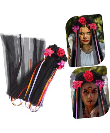 FOMIYES Halloween Headdress Halloween Party Headband Day of The Dead Flower Headband Halloween Veil Headband Halloween Rose Flower Crown Day of The Dead Flower Headpiece Hair Hoops Ribbon 100.00X21.00X5.00CM Multi - Buy Online on GoSupps.com