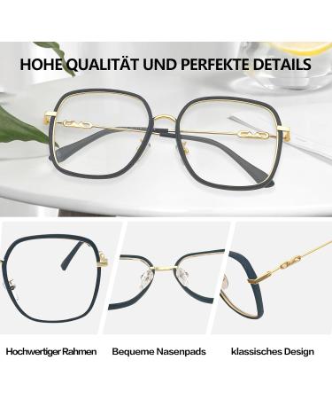 Stylishly Oversized Ultralight Reading Glasses 1.0 for Men & Women | Cozy Blue Light Filter Computer Readers | Large Frame Glare-Free Presbyopia Glasses for Big Heads/Faces - Buy Online on GoSupps.com