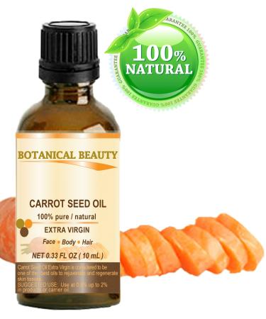 100% Pure Carrot Seed Oil - Extra Virgin & Cold Pressed - Natural Carrier Oil for Face Skin Body Hair & Nails - Botanical Beauty 10ml - Buy Online on GoSupps.com