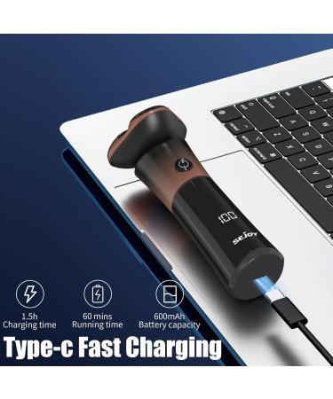 Sejoy Electric Shavers for Men - Rechargeable Self-Sharpening IPX6 Quick Release Blade Long Life Twilight Orange - International Shipping Available - Buy Online on GoSupps.com