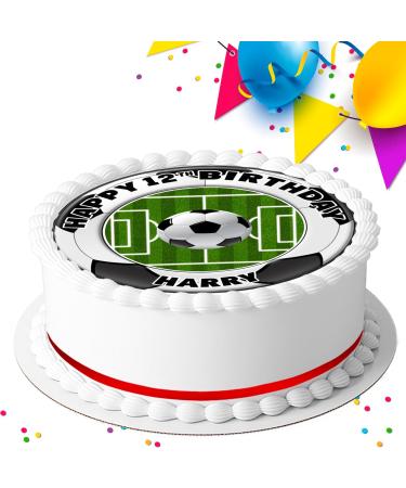 FOOTBALL PERSONALISED 7.5 INCH EDIBLE ICING CAKE TOPPER DECORATION FB800 - Buy Online on GoSupps.com
