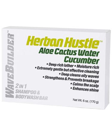 Wavebuilder Herban Hustle Aloe Cactus Water Cucumber 2 in 1 Shampoo & Bodywash Bar