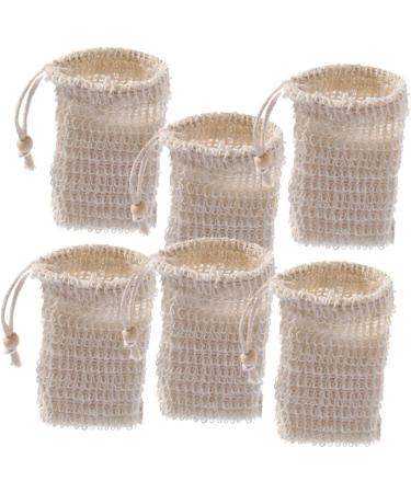 Baluue 18 Pcs Soap Bag Soap Exfoliating Pouch Portable Soap Saver Bag Exfoliating Sponge Cotton Linen Beige - Buy Online on GoSupps.com