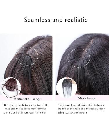 Women 3D Air Bangs Human Hair Clip on Bangs Topper Top Remy Hair Extension Invisible Seamless Thin Neat on The Temples Fringe Striaght One Piece Hairpiece Accessorie/904 - Buy Online on GoSupps.com
