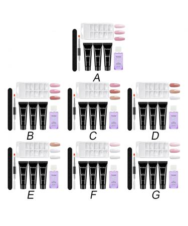 Yueci Nail Extension Starter Set | 3 Colors Nail Extension Gel + Slip Solution Nail Clip & Double-Sided Pencil | Ideal for Beginners & Professionals | Size #07 - Buy Online on GoSupps.com