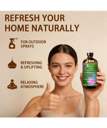 Apple Fresh Essential Oil and Lotus Essential Oil 16 Fl Oz - Apple Fresh & Lotus Oil for Diffuser Aromatherapy Home Fragrance Skin & Hair Care DIY Candle & Soap Making Yoga - Buy Online on GoSupps.com