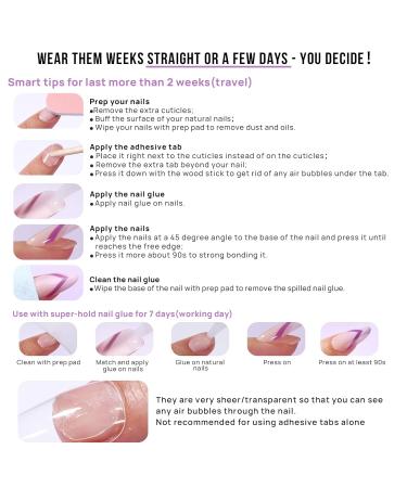 Buy Bartbox French Press-On Nails - Short Square Artificial Nails (30 Pieces) with Glue | White & Pink - Perfect for Women & Girls - Buy Online on GoSupps.com
