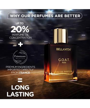 Bell'a Vita Luxury G.O.A.T Man Eau De Parfum Perfume with Bergamot Patchouli & Vetiver|Premium Long Lasting Spicy & Woody Fragrance for Men 100 ML. - Buy Online on GoSupps.com