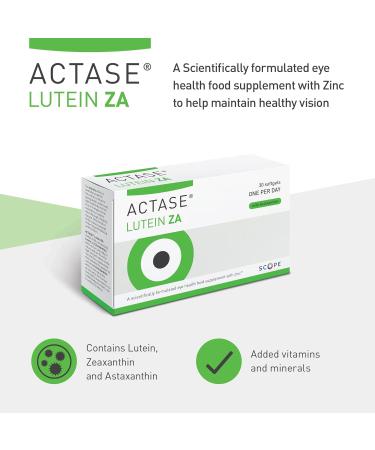 Actase Lutein ZA - Eye Care Supplement with Lutein, Zeaxanthin, and Vitamins - 30 Softgels - Buy Online on GoSupps.com