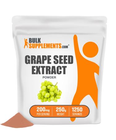 BulkSupplements.com Grape Seed Extract Powder - Herbal Supplements, Antioxidants Supplement - 200mg of Grapeseed Extract Powder per Serving, Gluten Free (250 Grams - 8.8 oz) - Buy Online on GoSupps.com