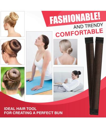 Glamza Women's Magic Hair Bun Snap Styling Donut Former French Twist Band Maker (Dark Brown) - Buy Online on GoSupps.com