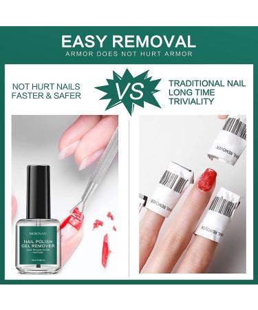 Morovan Gel Nail Polish Remover Kit - Non-Acetone Formula with Latex Tape | Professional Easy Soak-Off UV Gel Polish Remover - 15ml - Buy Online on GoSupps.com