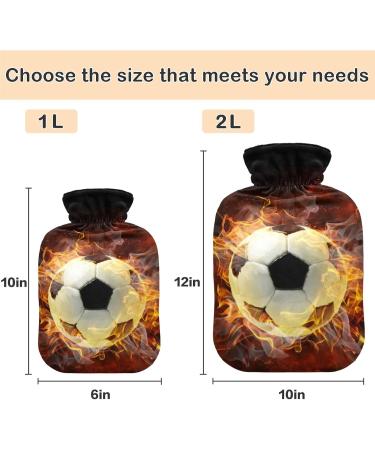 Naanle Flamy Soccer Football Hot Water Bottle - 1L Transparent Heat Bottle for Bed Hand & Feet Warmer | Pain Relief & Heat Therapy - Buy Online on GoSupps.com