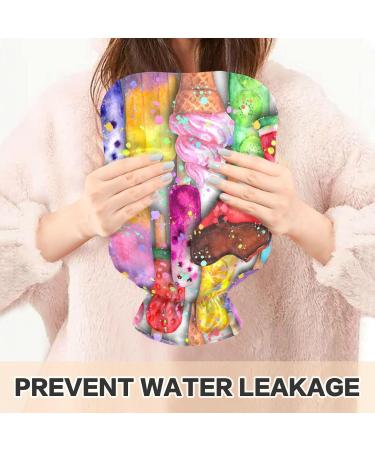 1L Heat Bottle with Colorful Watercolor Cover - Ideal for Pain Relief & Heat Therapy - Hand Foot Neck & Shoulder Comfort - Buy Online on GoSupps.com