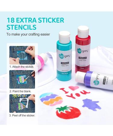 Fabric Paint Set - 40 Colors 2oz Soft Permanent Textile Paint with 6 Brushes & Palette - Washable Art Supplies for Clothes, Canvas, T-shirt, Jeans, Shoes, Bags - DIY Projects (60 ml/2fl oz) - Buy Online on GoSupps.com