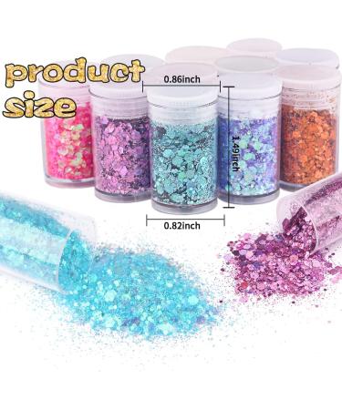 Holographic Chunky & Fine Glitter Mix - 45 Colors | Festival Sequins & Powder for Face, Body, Hair, Nails | Iridescent Flakes for Resin & Tumblers - Cosmetic Grade - Buy Online on GoSupps.com