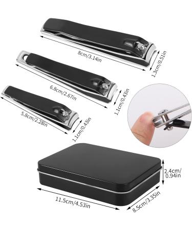3-Piece Stainless Steel Nail Clipper Set in Gift Box | Professional Nail Clippers for Men & Children (Black) - Perfect for Fingernails & Toenails - Buy Online on GoSupps.com