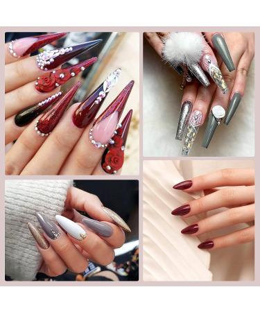 Saviland Acrylic Powder Set - 10 Glitter Colors for Professional Nail Extensions - Prom Queen Red Brown Series - DIY Christmas Gift - Buy Online on GoSupps.com