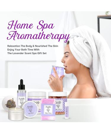 13pcs Lavender Bath Gift Set for Women - Mother's Day & Birthday Gifts - Self Care Kit with Wine Tumbler - Relaxing Spa Kit for Mom, Sister, Wife, Girlfriend - Buy Online on GoSupps.com