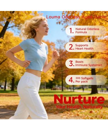 1PCSLouma Odorless Aged Garlic Extract Capsules - 300 Count 7500mg Odorless 24 Month Aged Garlic Extract Antioxidant Supplement for Heart & Immune Support Non-GMO Vegetarian Gluten-Free (1PCS) - Buy Online on GoSupps.com