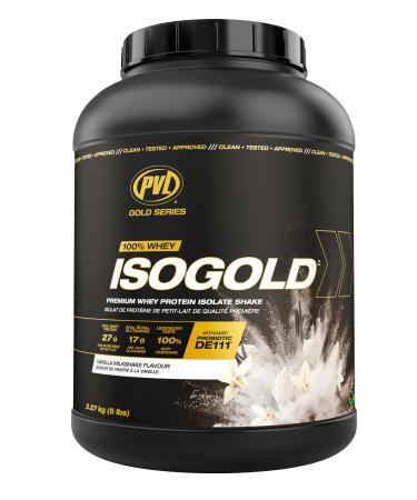 PVL ISOGOLD Grass Fed - Premium Isolate 100% Whey Protein Shake (2.27 kg (Pack of 1) Vanilla MIlkshake