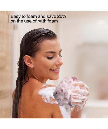 Fishent Loofah Bath Sponge Set - 4 Pack Exfoliating Shower Puff for Men & Women - Soft Mesh Luffa in Pink Peach Coral White - Buy Online on GoSupps.com