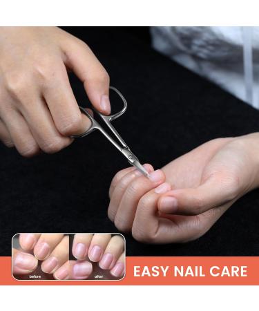 Bezox Curved Nail Skin Scissors - Precision Stainless Steel Manicure Tool for Tidy Care | Professional Nail Shaving Scissors for Women - Buy Online on GoSupps.com