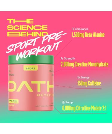 Oath Nutrition Sport Sugar Free Pre-Workout Powder Melonade Stand Contains Creatine Monohydrate Caffeine and Beta Alanine Pre Workout Powder for Women and Men 25 Servings - Buy Online on GoSupps.com