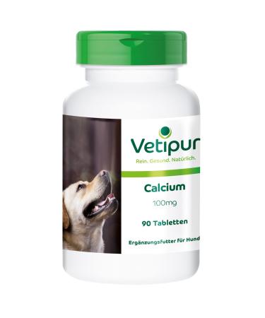 Fairvital Vetipur Calcium 100mg from calcium citrate Food supplement for dogs 90 Tablets for bones teeth and muscles