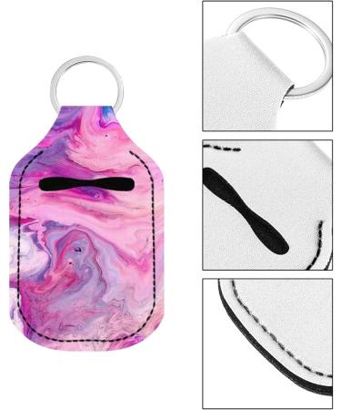 Dreaweet Fashion Hand Sanitizer Holder Keychain - Pink Marble Mini Travel Bottle Sleeve for Women and Girls - Buy Online on GoSupps.com