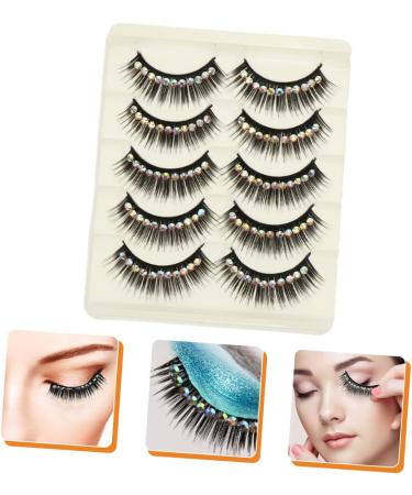 FOMIYES 30 Pairs Diamond False Eyelashes Rhinestones for Makeup Lash Extensions False Lashes Fake Eyelashes Natural False Eyelashes Magnetic Cosmetic Chemical Fiber Hard Stem Hardcore - Buy Online on GoSupps.com