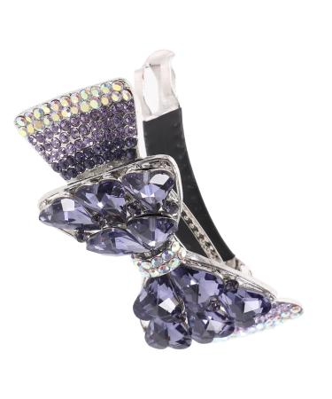 MAGICLULU Purple Crystal Hairpin for Women on Back of Head Decorative Hair Clip Bride Hair Clips Rhinestone Hair Clips Crystal Hair Accessories Clips for Hair Small Hair Clips Hair Barrette