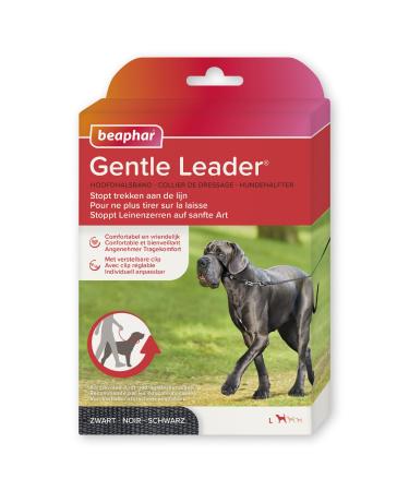 Beaphar - Gentle Leader - Dog handlebars for large breeds - Nylon - Training aid for control and guidance - recommended by animal coaches - Size L - Black