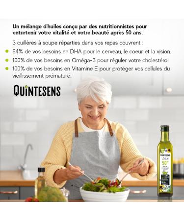 Lot of 3 Senior Oils (50+) QUINTESENS 500ml - Maintenance of Vitality & Beauty - Cholesterol Regulation & Support - Buy Online on GoSupps.com
