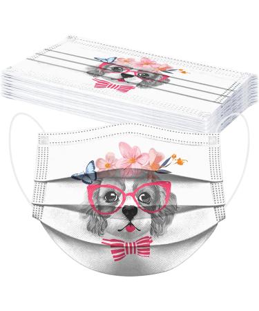 Buy WEXCV 50-Piece 4D Puppy Print Disposable Masks for Girls | Breathable Fabric Protection for Easter Celebrations - Buy Online on GoSupps.com