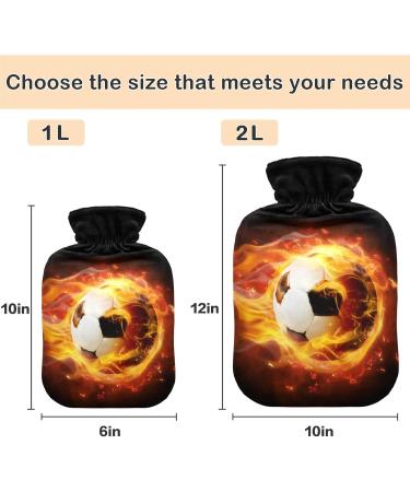 Naanle Fire Football Hot Water Bottle - 1L Transparent Heat Bottle for Bed & Pain Relief | Ideal Hand & Feet Warmer | International Shipping - Buy Online on GoSupps.com