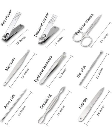 Manicure Set Nail Clippers Pedicure Kit - 9 Piece Stainless Steel Grooming Set for Men & Women | Professional Nail Care Tools for Husband Boyfriend Parent - Buy Online on GoSupps.com