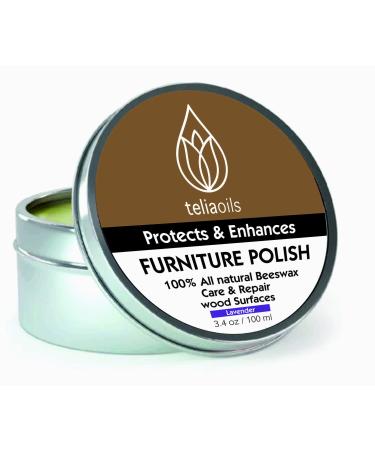 Teliaoils Wood Furniture Polish- Restorative Polishing Cleanser Wax- Natural Furniture Beeswax Conditioner For Scratch Repair- Wooden Finish Restorer Cream For Glow - Cabinet Surface Protector Paste