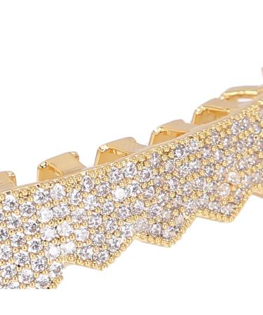 Bling Teeth Grillz Set - Iced Out Gold & Silver Teeth Grills for Women | Top & Bottom Grills with Storage Box - Buy Online on GoSupps.com