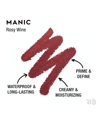 Urban Decay 24/7 Glide-On Lip Pencil - Manic (Rosy Wine) | Waterproof & Longwearing Lip Liner with Vitamin E - Buy Online on GoSupps.com