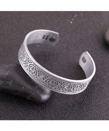 Magnetic Therapy Viking Bracelet - Tree of Life Celtic Knot Cuff Bangle for Men & Women | International Shipping - Buy Online on GoSupps.com