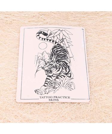 HEALLILY Tattoo Practice Skin with Design Temporary Tattoos Stickers Preprinted Practicing Sheet for Tattoo Learning Training 5pcs - Buy Online on GoSupps.com