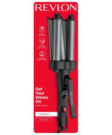 REVLON 3 Barrel Jumbo Hair Waver for Long-Lasting Natural Waves - Grey - Buy Online on GoSupps.com
