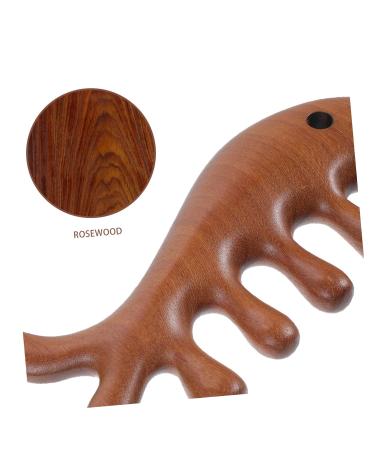 Minkissy Fish-Shaped Gua Sha Massage Tool & Portable Wooden Comb Multifunctional Jade Facial & Hair Care Tool - Buy Online on GoSupps.com
